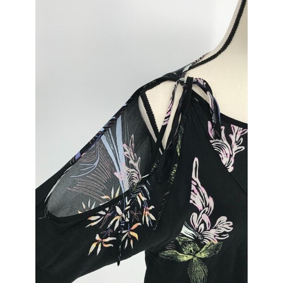 Free People‎ Clear Skies Black Cold Shoulder Tunic Dress XS Long Sleeve - Picture 10 of 12